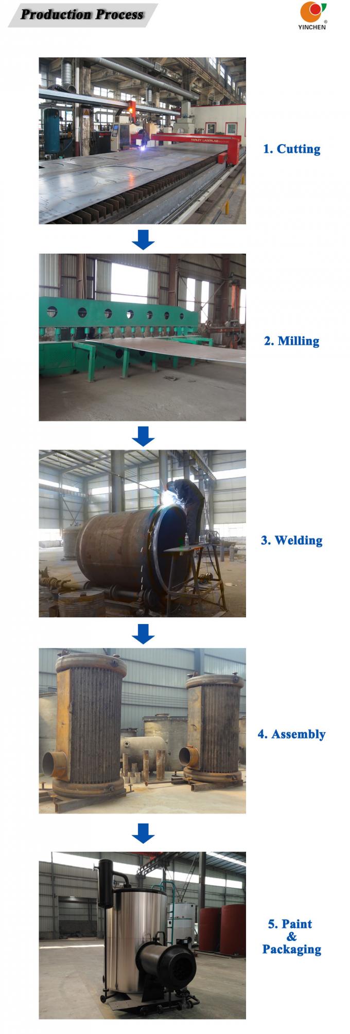 1 Ton Oil Vertical Steam Boiler / Industrial Hot Water Boiler Natural Circulation Once Through