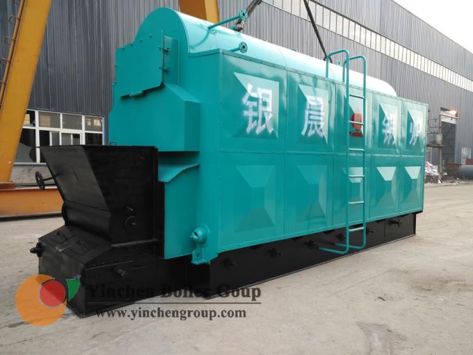 Horizontal Wood Fired Steam Boiler Low Pollution Combustion Automatic And Chain Grate